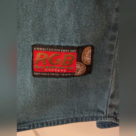 RGB Browns Trade Mark Vintage Teal Denim & Aztec Print Button Up - Picture 6 of 12